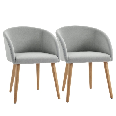 HOMCOM Lot de 2 Chaises Scandinaves Bois Gris Salle à Manger