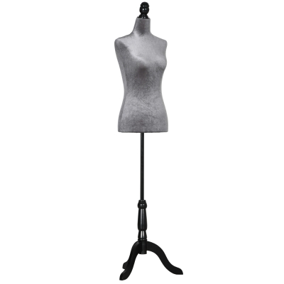 HOMCOM Maniquí de Costura Ajustable a 130-168 cm con Trípode de Madera para Fotografía de Moda Exposición de Prendas Gris