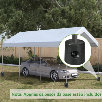 Outsunny Conjunto de 4 Pesos para Tendas Dobráveis Suportes Enchivel com 9,5 kg de Água ou 12 kg de Areia  Ø24x25,5 cm Preto