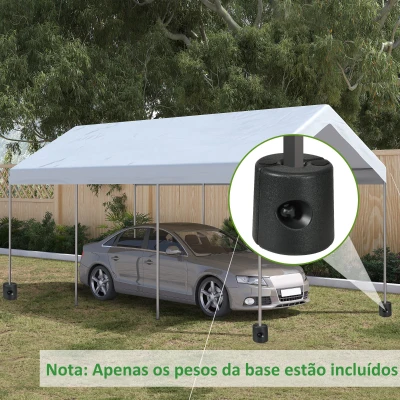 Outsunny Conjunto de 4 Pesos para Tendas Dobráveis Suportes Enchivel com 9,5 kg de Água ou 12 kg de Areia  Ø24x25,5 cm Preto