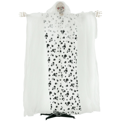 Outsunny Halloween-Dekoration Geisterbraut, Schreie & Augenleuchten, bewegungsaktiviert, 170cm groß, Indoor