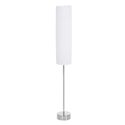 HOMCOM Lámpara de Pie Moderna para Dormitorio Estudio Salón (2 E27 Bombilla) Interruptor de y Bajo Consumo con Base de Acero Inoxidable 120 cm Blanco