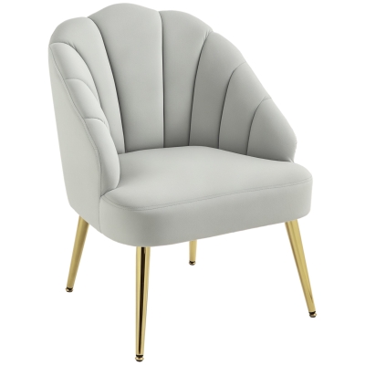 Fotoliu Tapițat cu Spătar în Formă de Cochilie, 63x65x84 cm, Gri