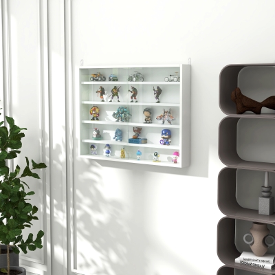 HOMCOM Vetrinetta 80cm x 9.5cm x 60cm Bianco