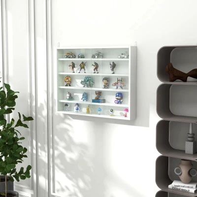 HOMCOM Vetrinetta 80cm x 9.5cm x 60cm Bianco