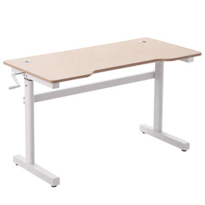 Vinsetto Escritorio de Pie 120x60x72-117 cm con Altura Ajustable Manual con Manivela Mesa para Ordenador para Oficina Estudio Salón Estilo Racing Carga 150 kg Natural