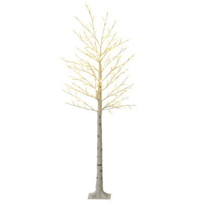HOMCOM Árvore Cerejeira com 180 Luzes LED IP4 Banco Quente com Luz Ajustável em 3 Modos 21,5x21,5x180cm Branco