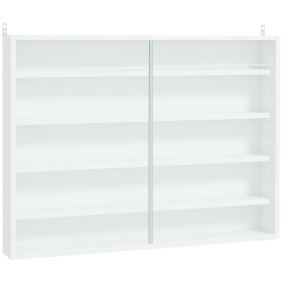 HOMCOM Vetrinetta 80cm x 9.5cm x 60cm Bianco