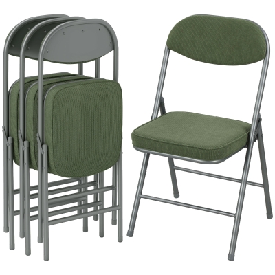 HOMCOM Set di 4 sedie pieghevoli 45x48.5x82cm Verde