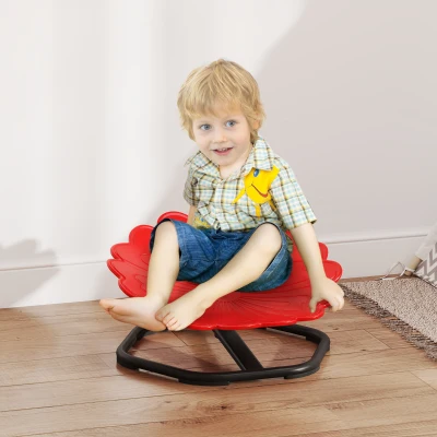 AIYAPLAY Flower Sensory Spinning Chair Non-Slip Base Red
