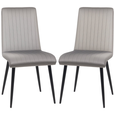 HOMCOM Sedie da Cucina Imbottite Set 2pz Moderno Grigio e Nero
