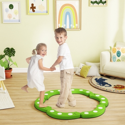 AIYAPLAY Barre d'Équilibre Enfants +3 Ans 6 Pierres Int/Ext Vert