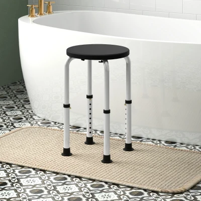 HOMCOM Sedia da doccia 32.2x41x54cm Nero