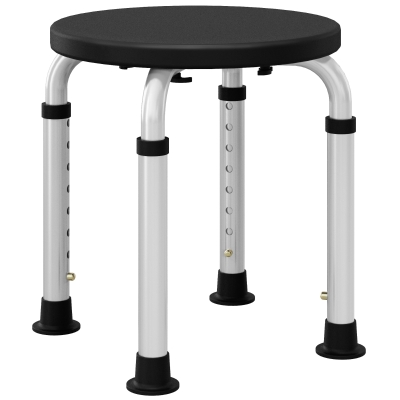 HOMCOM Tabouret de Douche Réglable Ergonomique Alu Noir