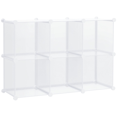 HOMCOM Mobile Scarpiera Modulabile Salvaspazio 6 Cubi in Plastica PP