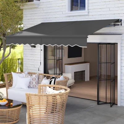 Sunshade Awning 296W x 250D x 150H cm Dark Grey