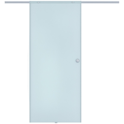 HOMCOM Porte Scorrevoli in Vetro Satinato da Interni con Binario B3 in Alluminio per Bagno Cucina Studio 205x90x0,8cm