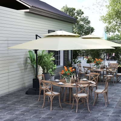 Outsunny Steel Frame Roma Cantilever Umbrella Outdoor