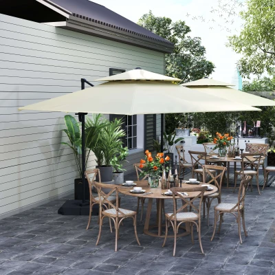 Outsunny Steel Frame Roma Cantilever Umbrella Outdoor