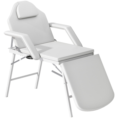 HOMCOM Portable Massage Table 3-Section Foldable White