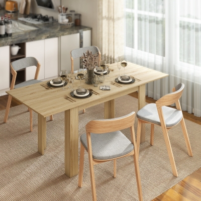 HOMCOM Table Extensible Rectangulaire 6-8 Pers Effet Bois