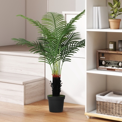 HOMCOM Artificial Areca Palm Tree 120cm with Pot Green