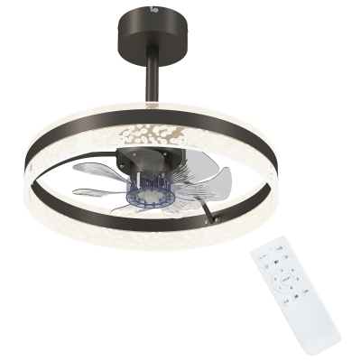 HOMCOM Ceiling Fan with LED Light and Remote Black