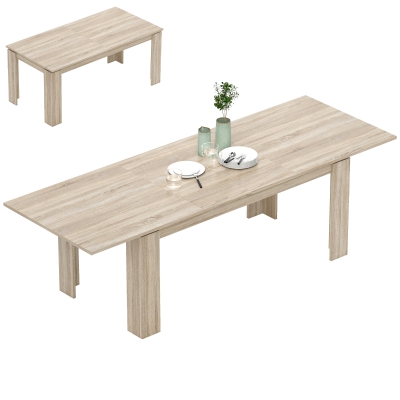 HOMCOM Tavolo da pranzo 260cm x 90cm x 76,6cm Oak
