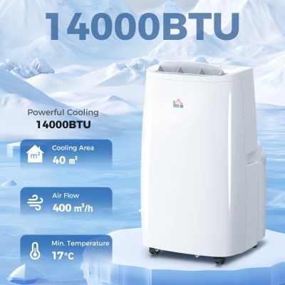 HOMCOM 14000 BTU Mobile Air Conditioner with Kit