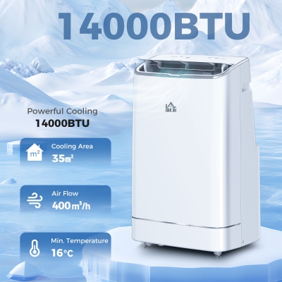 HOMCOM 14000 BTU Mobile Air Conditioner WiFi 35m² White