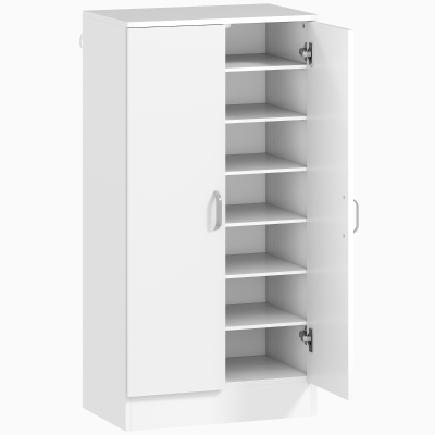 HOMCOM Armoire à Chaussures 6 Niveaux Blanc 14 Paires