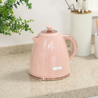 HOMCOM 3kW Honeycomb Kettle Rapid Boil Light Pink