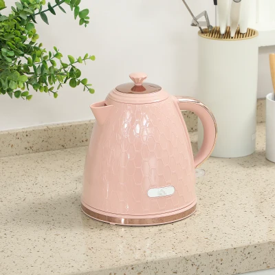 HOMCOM 3kW Honeycomb Kettle Rapid Boil Light Pink