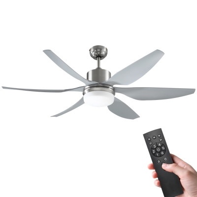 HOMCOM Modern Ceiling Fan with Light Remote Silver