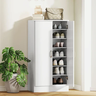 HOMCOM Armadietto per Scarpe 55cm x 35cm x 108cm Bianco