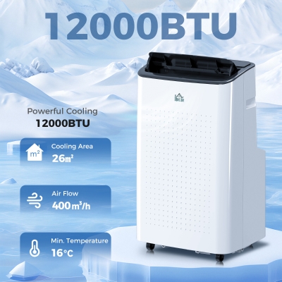 HOMCOM 12000 BTU Mobile Air Conditioner App-Controlled White
