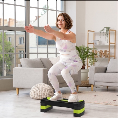 HOMCOM Stepper Réglable Intérieur Extérieur 150kg Vert