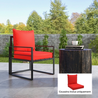 Outsunny Coussins Chaise Jardin Rouge Polyester x2