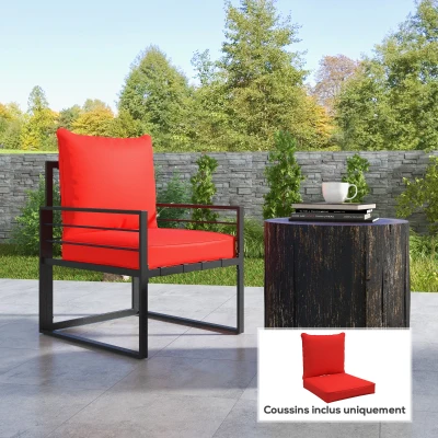 Outsunny Coussins Chaise Jardin Rouge Polyester x2