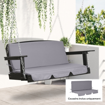 Outsunny Coussins Balancelle 3 Places 130x45x5cm Gris Foncé
