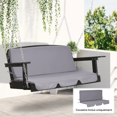 Outsunny Coussins Balancelle 3 Places 130x45x5cm Gris Foncé