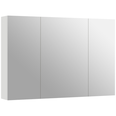 kleankin Armario Mueble de Baño con 3 Puertas de Espejo y Estantes Ajustables en Madera 90x13.5x60 cm, Blanco