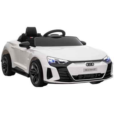 HOMCOM Coche Eléctrico para +3 Años AUDI RS e-tron GT Coche de Batería con Mando a Distancia 103x58x41 cm Blanco