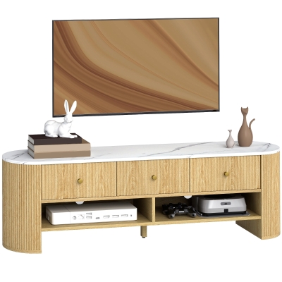 HOMCOM Mobile TV 140x40x43cm Wood natural