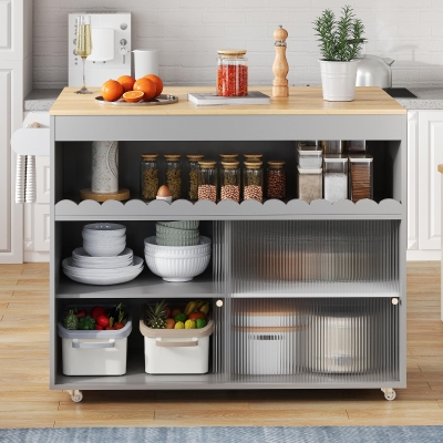 Chariot de cuisine pliable, Gris