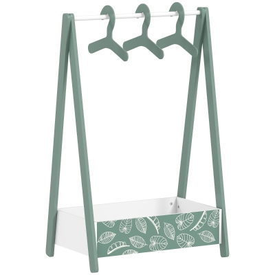AIYAPLAY Baby Clothing Rack with Shelf Leaf Theme Green