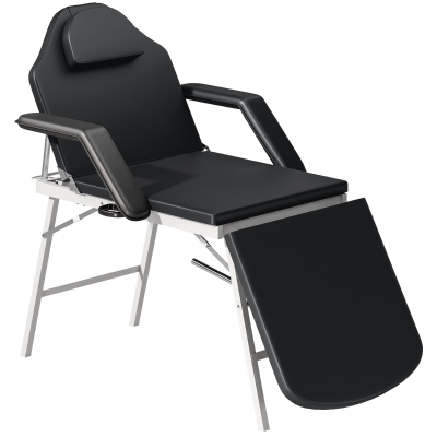 HOMCOM Portable Massage Table 3-Section Foldable Black