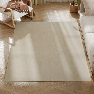HOMCOM Tappeto da Soggiorno 160x120x2.5 cm Crema