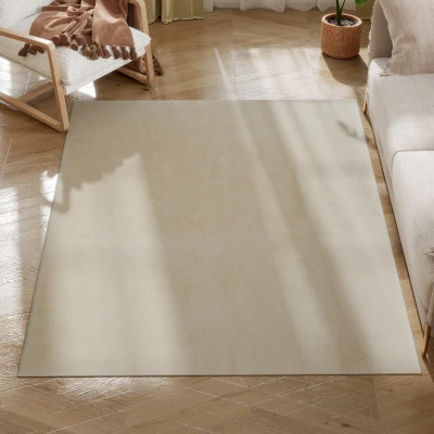 HOMCOM Tappeto da Soggiorno 160x120x2.5 cm Crema