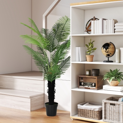 HOMCOM 175cm Artificial Areca Palm Tree with Pot Green